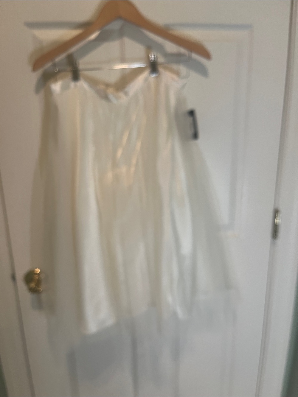 MARINA Ivory Satin and Sheer Tulle Skirt